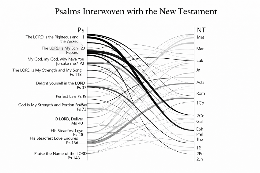 Visualization connecting Psalms with New Testament references